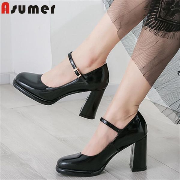 dress shoes asumer 2021 big size 34-42 women pumps patent leather buckle single thick high heel party wedding woman, Black
dress shoes asumer 2021 big size 34-42 women pumps patent leather buckle single thick high heel party wedding woman, Black
