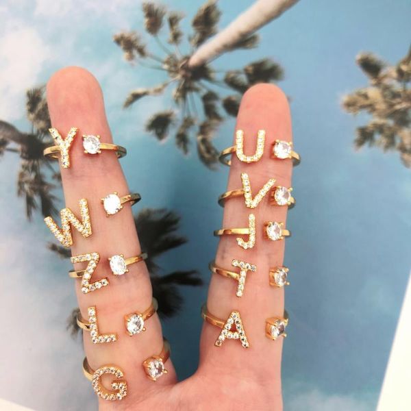 wedding rings women's fashion a-z name initials ring crystal jewelry stainless steel stackable couple alphabet letter bff gifts, Slivery;golden
wedding rings women's fashion a-z name initials ring crystal jewelry stainless steel stackable couple alphabet letter bff gifts, Slivery;golden