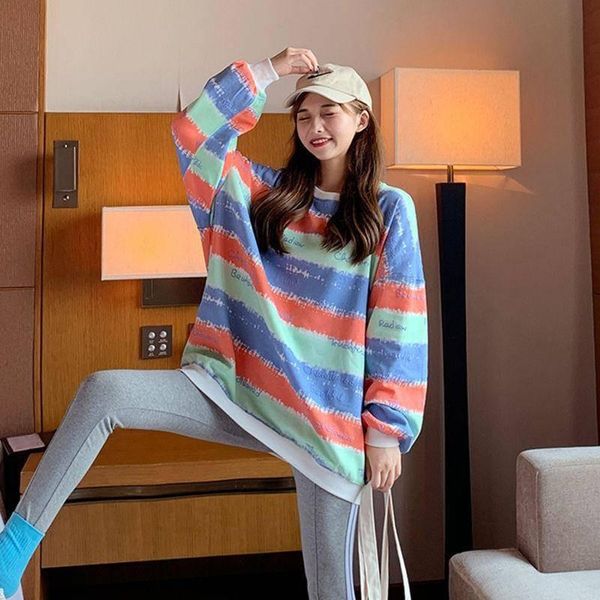 women's hoodies & sweatshirts stripped hoodie women funny oversize korean female sweatshirt long sleeve rainbow streetwear cute autumn, Black
women's hoodies & sweatshirts stripped hoodie women funny oversize korean female sweatshirt long sleeve rainbow streetwear cute autumn, Black