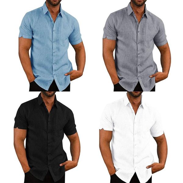 men linen blouse short sleeve baggy buttons summer solid pure cotton and casual loose holiday shirts tee men's, White;black
men linen blouse short sleeve baggy buttons summer solid pure cotton and casual loose holiday shirts tee men's, White;black