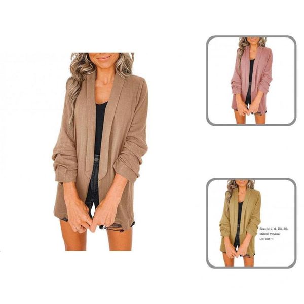 women's suits & blazers women blazer solid color lapel sweet leisure autumn jacket for work, White;black
women's suits & blazers women blazer solid color lapel sweet leisure autumn jacket for work, White;black