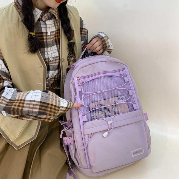 backpack solid color dwaterproof water nylon female mesh bag fashion drawstring schoolbag for college girls
backpack solid color dwaterproof water nylon female mesh bag fashion drawstring schoolbag for college girls