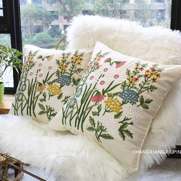 cushion/decorative pillow embroidered cushion cover pastoral flower cotton linen sofa cushions pillowcases 45x45cm decorative home decor
cushion/decorative pillow embroidered cushion cover pastoral flower cotton linen sofa cushions pillowcases 45x45cm decorative home decor