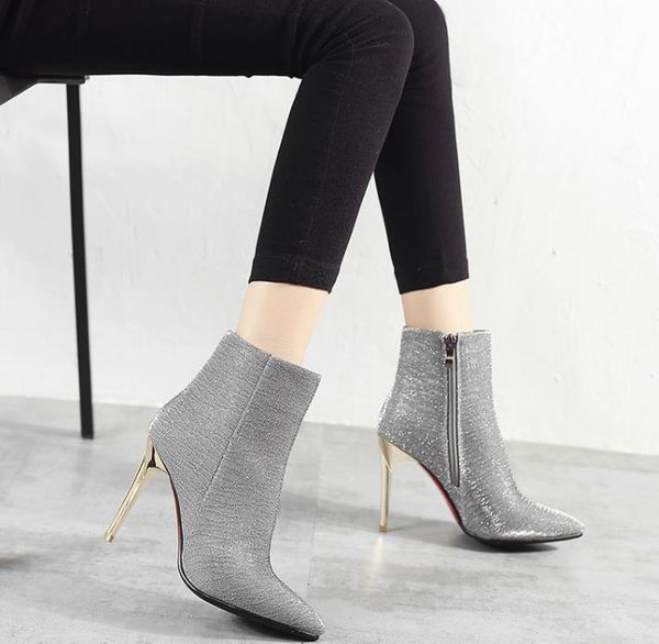 boots high-heeled ankle female sequins 2021 pointed single plus velvet winter, Black
boots high-heeled ankle female sequins 2021 pointed single plus velvet winter, Black
