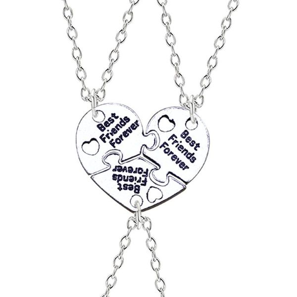 piece set friend necklace bff three person friendship pendant metal choker fashion jewelry gift necklaces, Silver
piece set friend necklace bff three person friendship pendant metal choker fashion jewelry gift necklaces, Silver