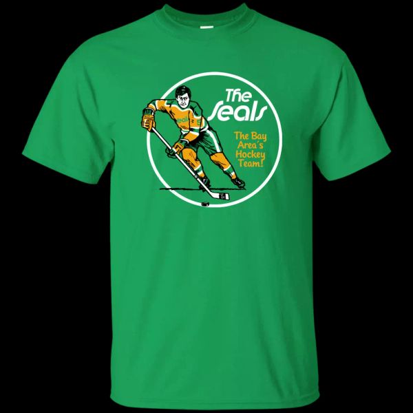 California Golden Seals, Oakland, Bay Area, Hockey, Retro, 1970's, T-shirt, White;black
California Golden Seals, Oakland, Bay Area, Hockey, Retro, 1970's, T-shirt, White;black