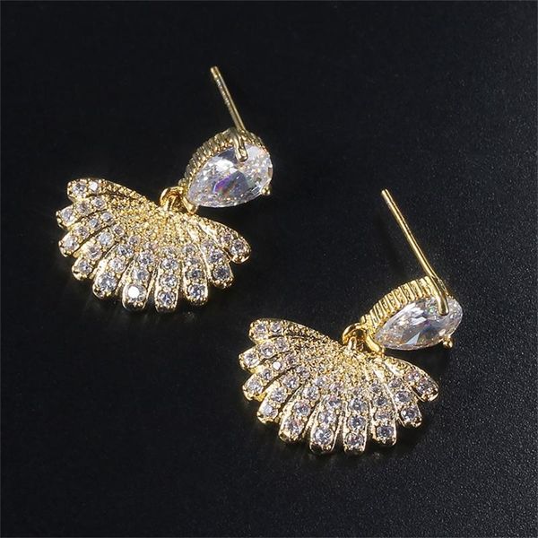 fan shaped earrings women gold inlaid large cubic zirconia sweet romantic birthday gift for girlfriend design stud, Golden;silver
fan shaped earrings women gold inlaid large cubic zirconia sweet romantic birthday gift for girlfriend design stud, Golden;silver
