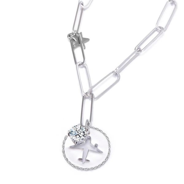 pendant necklaces unique aircraft bottle cap crystal silvery women sweater chains for party christmas jewelry gift, Silver
pendant necklaces unique aircraft bottle cap crystal silvery women sweater chains for party christmas jewelry gift, Silver