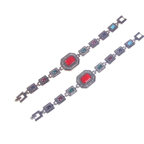 link, chain women fashion retro alloy rhinestones polygon big bracelet bangle jewelry for men friend, Black
link, chain women fashion retro alloy rhinestones polygon big bracelet bangle jewelry for men friend, Black