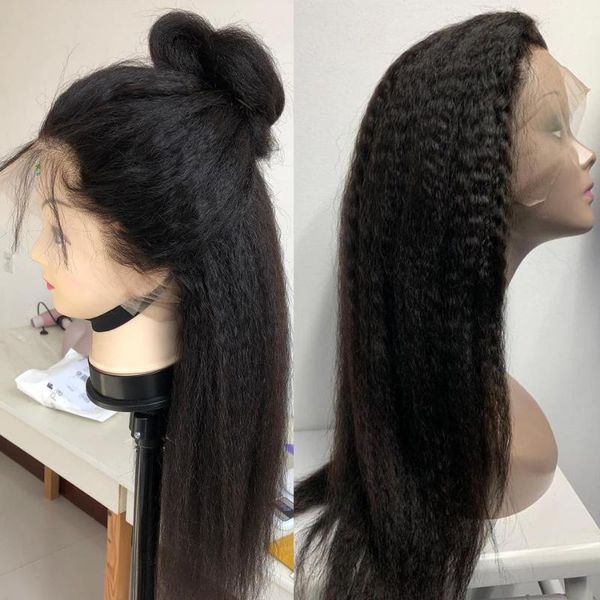 32inch kinky straight wig lace front human hair wigs for women yaki 4x4 closure tranparent1, Black;brown
32inch kinky straight wig lace front human hair wigs for women yaki 4x4 closure tranparent1, Black;brown