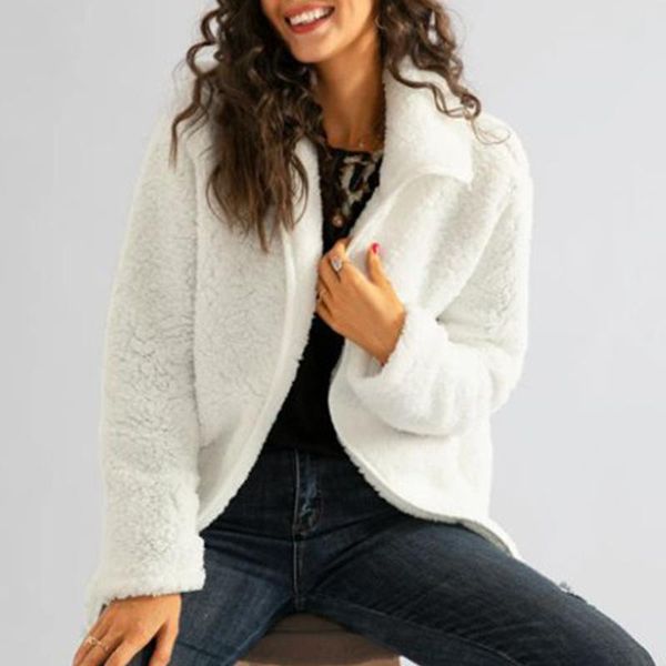 women's jackets 2021 autumn winter jacket fashion plush fleece cardigan ladies loose zip coatsfemme casual outerwear #4, Black;brown 
women's jackets 2021 autumn winter jacket fashion plush fleece cardigan ladies loose zip coatsfemme casual outerwear #4, Black;brown