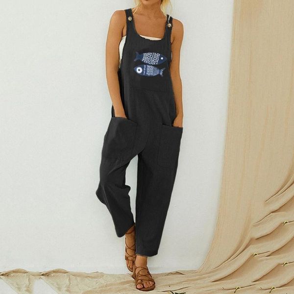 women's jumpsuits & rompers womail jumpsuit woman summer 2021 boho fish print pocket plus size strap button jump suits for women clothi, Black;white
women's jumpsuits & rompers womail jumpsuit woman summer 2021 boho fish print pocket plus size strap button jump suits for women clothi, Black;white