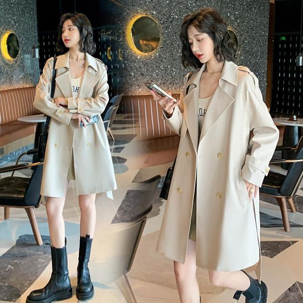 women's wool & blends trench coat mid-length 2021 autumn clothing korean loose small british style workwear, Black
women's wool & blends trench coat mid-length 2021 autumn clothing korean loose small british style workwear, Black