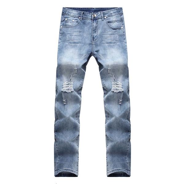 mens skinny biker jeans denim knee hole hiphop pants washed middle waist high quality, Blue
mens skinny biker jeans denim knee hole hiphop pants washed middle waist high quality, Blue