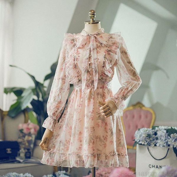 two piece dress 2021 sweet print bow collar ruffle chiffon fairy skirt slim sun protection long sleeve, White
two piece dress 2021 sweet print bow collar ruffle chiffon fairy skirt slim sun protection long sleeve, White
