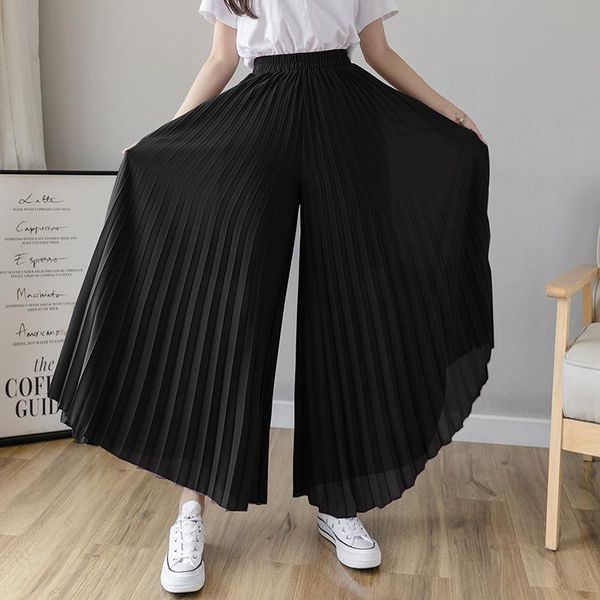 women's pants & capris women elegant chiffon high waist wide leg casual korean fashion pleated loose trousers clothes streetwear, Black;white
women's pants & capris women elegant chiffon high waist wide leg casual korean fashion pleated loose trousers clothes streetwear, Black;white