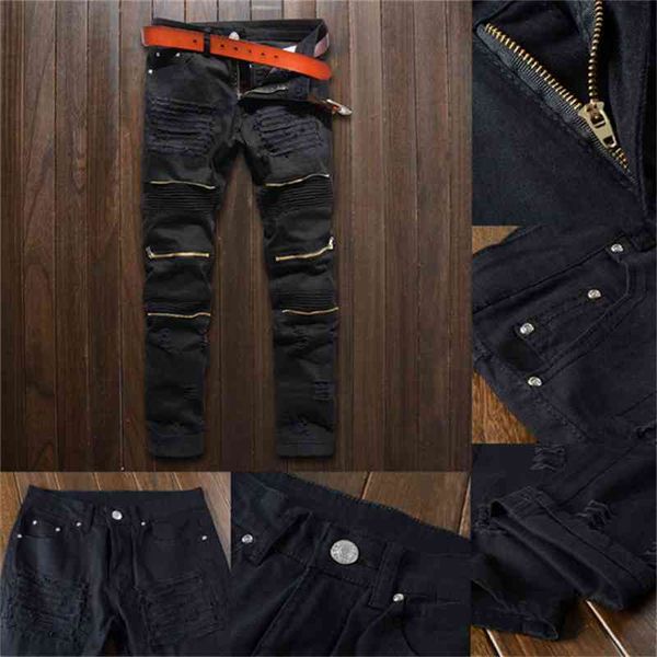 trendy mens fashion college boys ny runway straight zipper denim pants destroyed ripped black white red jeans, Blue
trendy mens fashion college boys ny runway straight zipper denim pants destroyed ripped black white red jeans, Blue