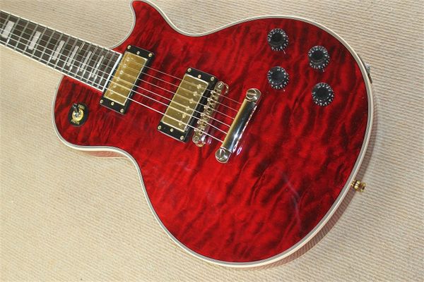 china oem factory customized quilted red ebony fretboard electric guitar 
china oem factory customized quilted red ebony fretboard electric guitar