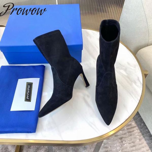 boots prowow autumn winter pointed elastic ankle slip on 6.5m high heel designer shoes women, Black
boots prowow autumn winter pointed elastic ankle slip on 6.5m high heel designer shoes women, Black