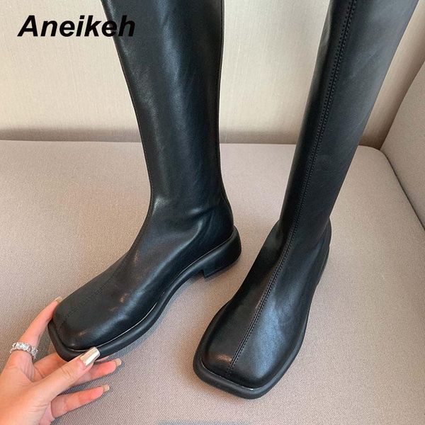 boots aneikeh wedding fashion sewing women's winter high square heel loafers shoes 2021 elegant zip thick bottom pu soft leather, Black
boots aneikeh wedding fashion sewing women's winter high square heel loafers shoes 2021 elegant zip thick bottom pu soft leather, Black