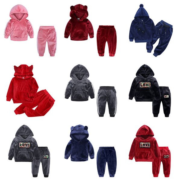 20 colors baby clothing set ins velour tracksuit girl boy long sleeve hoodie sweatpants 2 pieces pom ear wing hat clothe, White
20 colors baby clothing set ins velour tracksuit girl boy long sleeve hoodie sweatpants 2 pieces pom ear wing hat clothe, White