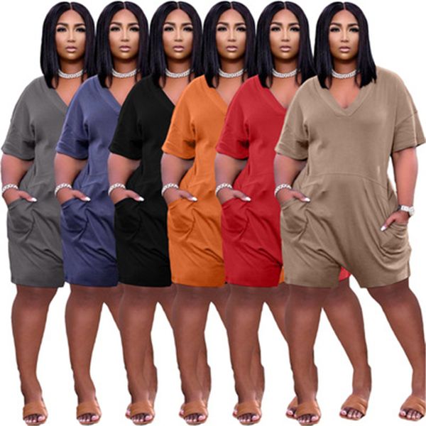 women solid colors loose rompers fashion trend v-neck plus size short sleeve shorts designer female summer with pockets casual jumpsuits, Black;white 
women solid colors loose rompers fashion trend v-neck plus size short sleeve shorts designer female summer with pockets casual jumpsuits, Black;white