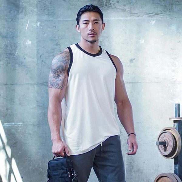 brand solid fitness mens sleeveless shirts mesh gym stringer tank men canotta bodybuilding clothing quick dry muscle vest 210421, White;black
brand solid fitness mens sleeveless shirts mesh gym stringer tank men canotta bodybuilding clothing quick dry muscle vest 210421, White;black