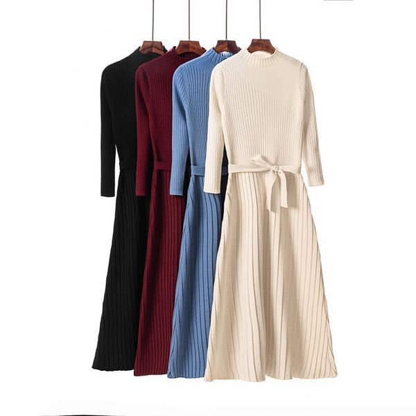 fashion 2021 autumn office lady temperament women's knitted long-sleeved half-high collar waist pleated pure color dress casual dresses, Black;gray
fashion 2021 autumn office lady temperament women's knitted long-sleeved half-high collar waist pleated pure color dress casual dresses, Black;gray
