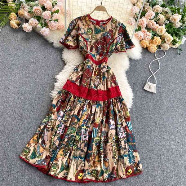 women fashion ins round neck short sleeve slim retro print a-line dress elegant vintage clothes vestidos de mujer r904 210527, Black;gray
women fashion ins round neck short sleeve slim retro print a-line dress elegant vintage clothes vestidos de mujer r904 210527, Black;gray