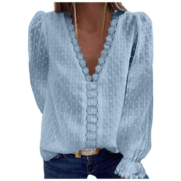 women's blouses & shirts 2021 summer long sleeve v-neck shirt loose casual blouse chiffon women fashion elegant for, White
women's blouses & shirts 2021 summer long sleeve v-neck shirt loose casual blouse chiffon women fashion elegant for, White