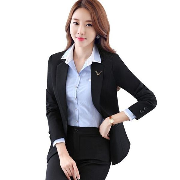 work wear black gray pant suits for women fashion formal slim long sleeve blazer with pants office ladies plus size suit women's two pi, White
work wear black gray pant suits for women fashion formal slim long sleeve blazer with pants office ladies plus size suit women's two pi, White