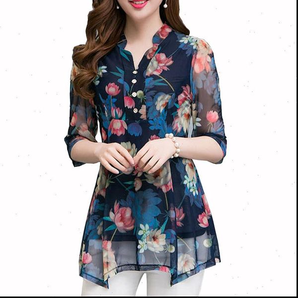 womens shirt summer and blouses floral blouse print casual female plus size 5xl v neck, White
womens shirt summer and blouses floral blouse print casual female plus size 5xl v neck, White