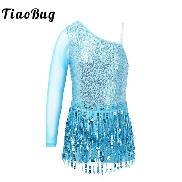 kids one-shoulder long sleeves sequins bodice tassel gymnastics leotard girls ballet dress stage performance dance costumes wear, Black;red
kids one-shoulder long sleeves sequins bodice tassel gymnastics leotard girls ballet dress stage performance dance costumes wear, Black;red