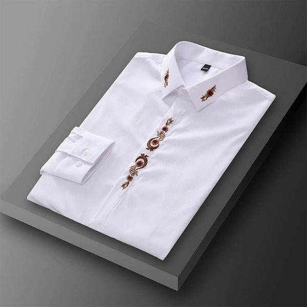 men's casual shirts fashion embroidered shirt long sleeve spring and autumn slim fit korean version lapel comfortable business white, White;black
men's casual shirts fashion embroidered shirt long sleeve spring and autumn slim fit korean version lapel comfortable business white, White;black