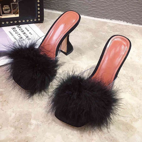 sandals fashion feather slippers women shoes arrivals high heel ladies outdoor slides slip on women's mule f41q, Black
sandals fashion feather slippers women shoes arrivals high heel ladies outdoor slides slip on women's mule f41q, Black