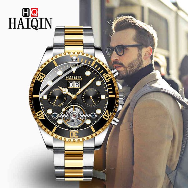 haiqni men watches 2019 luxury golden mechanical watch rvs sport waterproof automatic clock relogio masculino, Slivery;brown
haiqni men watches 2019 luxury golden mechanical watch rvs sport waterproof automatic clock relogio masculino, Slivery;brown