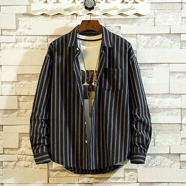 shirts men striped leisure loose oversize simple korean style all-match retro harajuku shirt mens long sleeve soft daily chic men's cas, White;black
shirts men striped leisure loose oversize simple korean style all-match retro harajuku shirt mens long sleeve soft daily chic men's cas, White;black