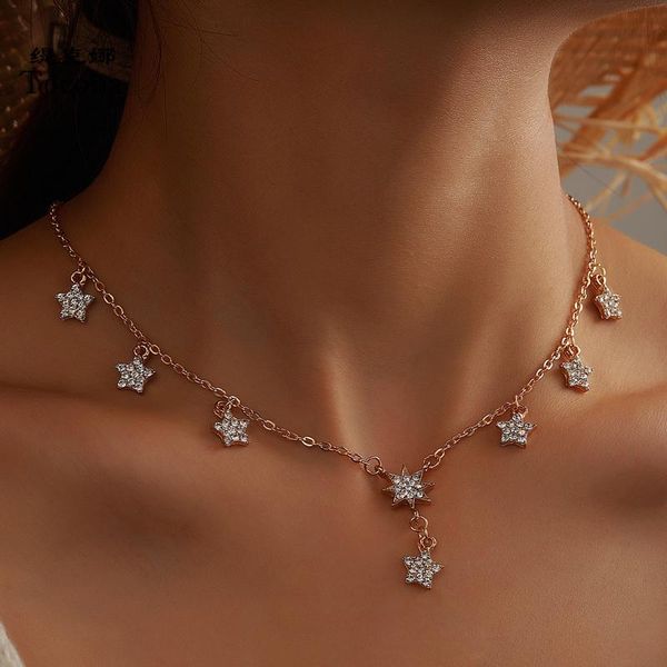pendant necklaces luxury shiny rhinestone star pendanct necklace for women bohemian gold color alloy metal chain choker, Silver
pendant necklaces luxury shiny rhinestone star pendanct necklace for women bohemian gold color alloy metal chain choker, Silver