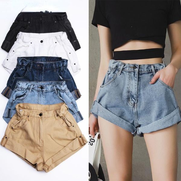 women's shorts denim women's white women short jeans khaki wide leg elastic waist vintage high summer, White;black
women's shorts denim women's white women short jeans khaki wide leg elastic waist vintage high summer, White;black