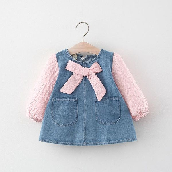 girl's dresses sweet autumn girls kids princess jeans dress children baby infants fashion outfits long sleeve bow vestidos s12836, Red;yellow
girl's dresses sweet autumn girls kids princess jeans dress children baby infants fashion outfits long sleeve bow vestidos s12836, Red;yellow