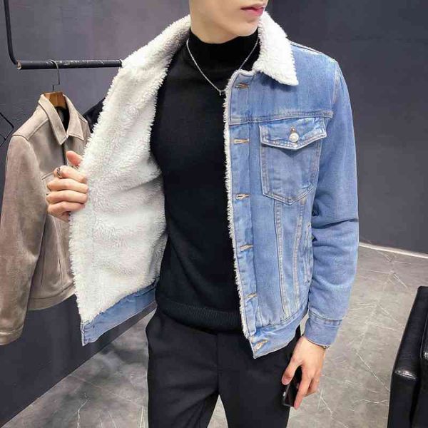 winter men's fashion thick wool color men's cotton men's, Black 
winter men's fashion thick wool color men's cotton men's, Black