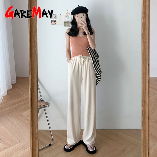 women's summer pants classic wide leg soft loose ankle-length casual grey khaki trousers long stacked ice silk black 210428, Black;white
women's summer pants classic wide leg soft loose ankle-length casual grey khaki trousers long stacked ice silk black 210428, Black;white