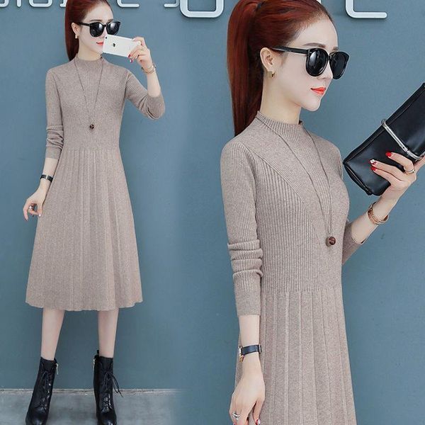 women dresses women's knitted dress autumn winter below the knee long early turtleneck vestido de mujer casual, Black;gray
women dresses women's knitted dress autumn winter below the knee long early turtleneck vestido de mujer casual, Black;gray