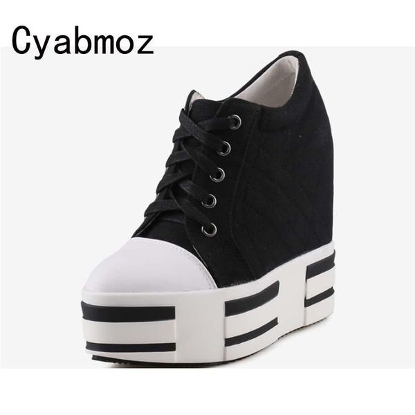 women canvas wedges sneakers high platform casual shoes fashion woman invisible heels thick bottom leisure shoe dress, Black
women canvas wedges sneakers high platform casual shoes fashion woman invisible heels thick bottom leisure shoe dress, Black