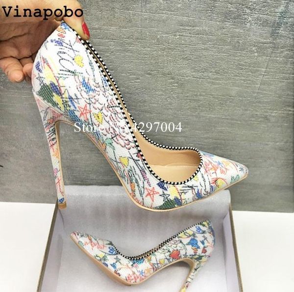 white graffiti multicolor women pumps pointed toe high heels wedding party shoes stilettos 8//12cm real pics dress, Black
white graffiti multicolor women pumps pointed toe high heels wedding party shoes stilettos 8//12cm real pics dress, Black