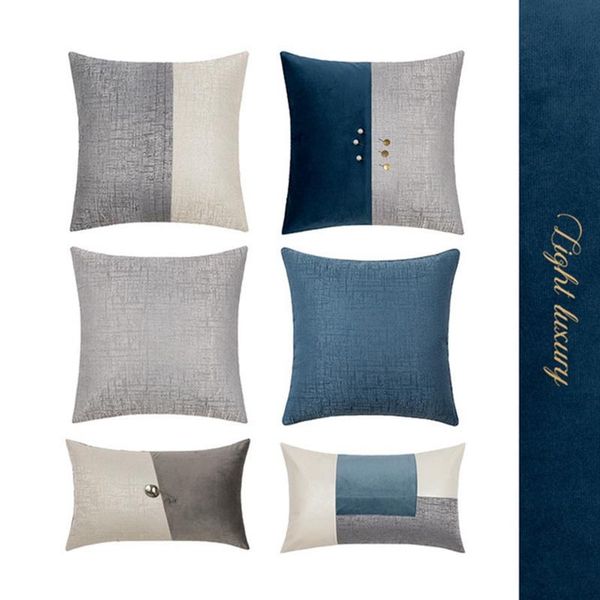 cushion/decorative pillow modern style decorative pillows home office sofa blue gray white patchwork cushion cover light luxury soft throw c
cushion/decorative pillow modern style decorative pillows home office sofa blue gray white patchwork cushion cover light luxury soft throw c