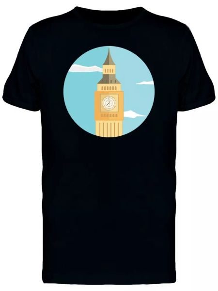 big ben tower round frame tee men's -image by shutterstock, White;black
big ben tower round frame tee men's -image by shutterstock, White;black