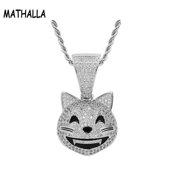 pendant necklaces mathalla animal smiling kitten necklace micro-inlaid zircon sparkling hip hop jewelry gift, Silver
pendant necklaces mathalla animal smiling kitten necklace micro-inlaid zircon sparkling hip hop jewelry gift, Silver
