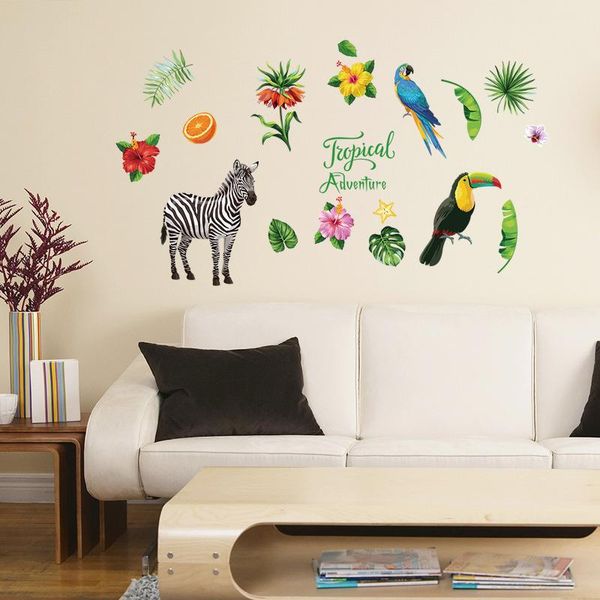 wall stickers zebra parrot tropical plant animal for home decoration cartoon safari mural art diy kids room bedroom decals
wall stickers zebra parrot tropical plant animal for home decoration cartoon safari mural art diy kids room bedroom decals