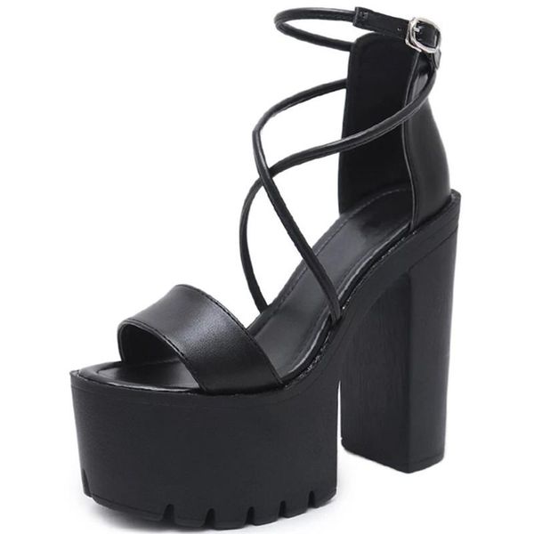 platform shoes for summer extreme high heels sandals open toe fashion buckle block punk black leather good quality dress
platform shoes for summer extreme high heels sandals open toe fashion buckle block punk black leather good quality dress